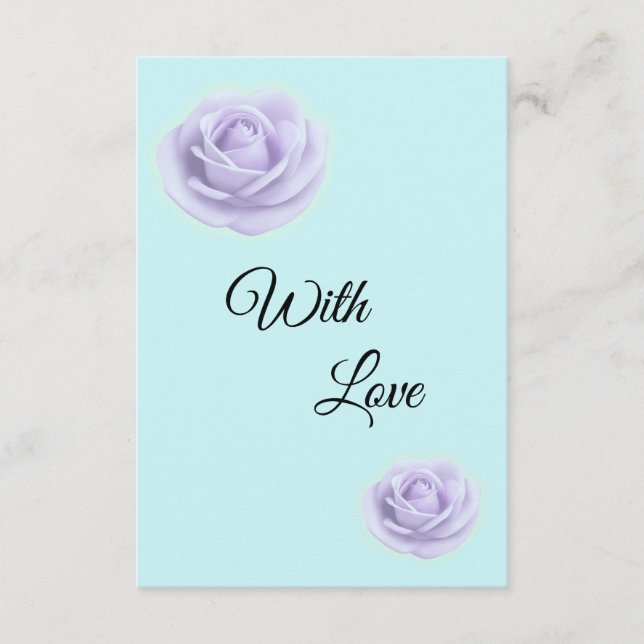 Carte D'accompagnement Lavender Rose W/Blue Wedding Enclosure Card (Devant)