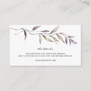 Carte D'accompagnement Lavender Vine Greenery Détails Mariage Enclave C
