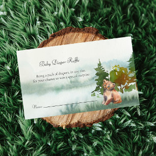 Carte D'accompagnement L'aventure commence Lynx Cub Baby Diaper Raffle