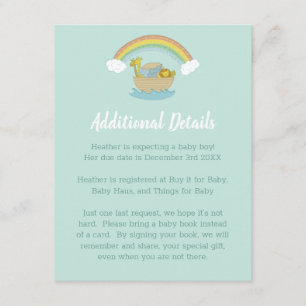 Carte D'accompagnement Le Baby shower Ark Boho de Noah