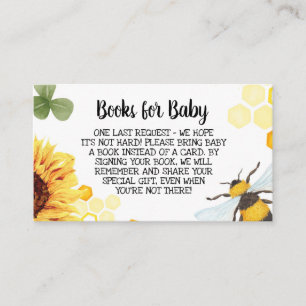 Carte D'accompagnement Le baby shower d'abeille apportent des livres
