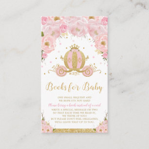 Carte D'accompagnement Le Baby shower floral Princess Carriage livre