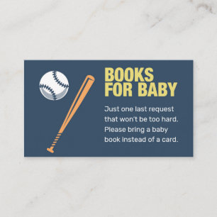 Carte D'accompagnement Le baseball et le jeu du Baby shower du livre