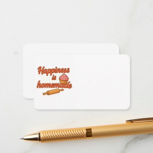 Carte D'accompagnement Le bonheur est un Autocollant fait maison (Devant/Arrière en situation)