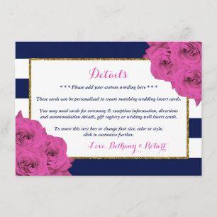 Carte D'accompagnement Le Chic Moderne Luxe Mariage Collection Rose Roses