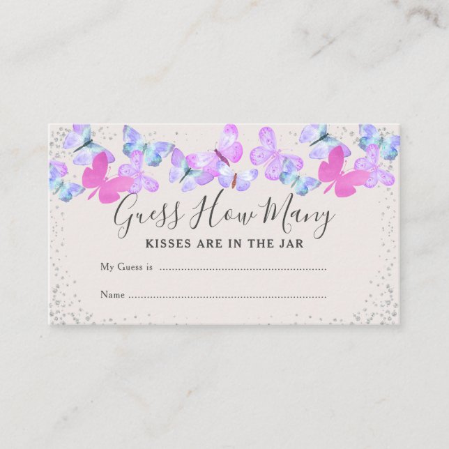 Carte D'accompagnement Le Ciel Des Papillons Devine Combien De Baby showe (Devant)