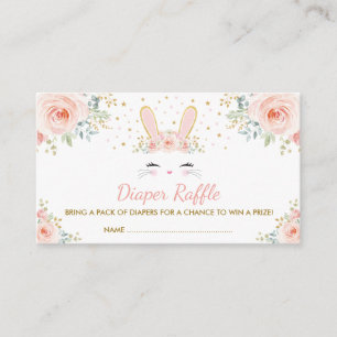 Carte D'accompagnement Le lapin chic de fille rougissent tombola florale