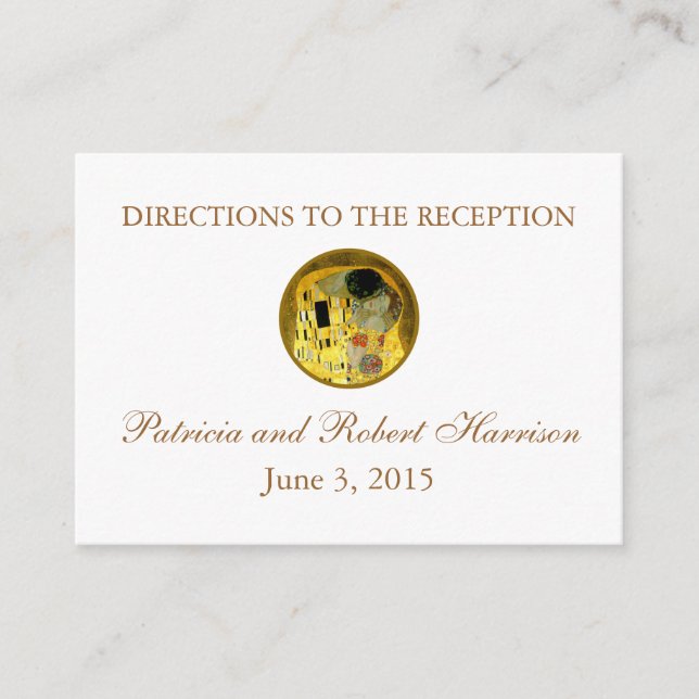 Carte D'accompagnement Le Mariage Kiss Klimt | Instructions d'accueil (Devant)