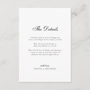 Carte D'accompagnement Le Mariage minimaliste de script de détails