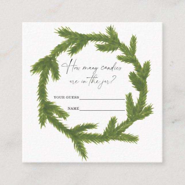 Carte D'accompagnement Le minimalisme hivernal devine combien de bonbons (Devant)