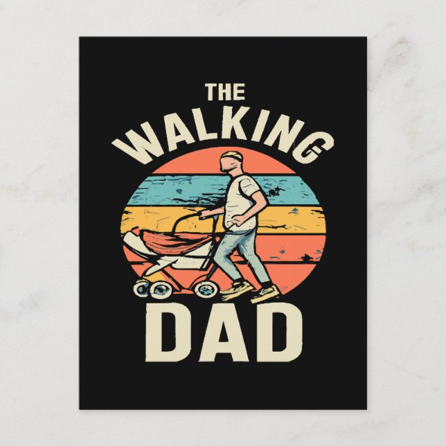 Carte D'accompagnement le papa qui marche (Devant)