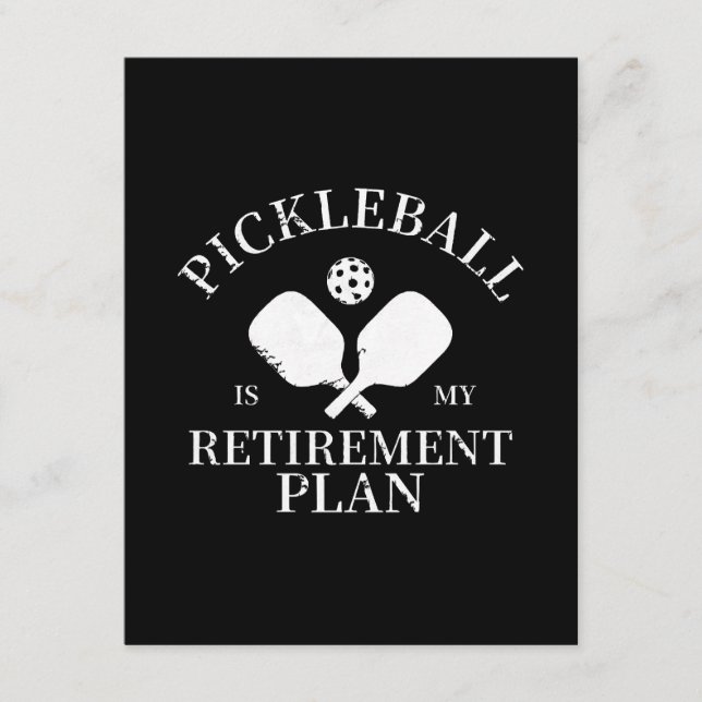 Carte D'accompagnement le pickleball est mon plante de retraite (Devant)
