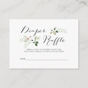 Carte D'accompagnement Le pré fleurit tombola de couche-culotte,