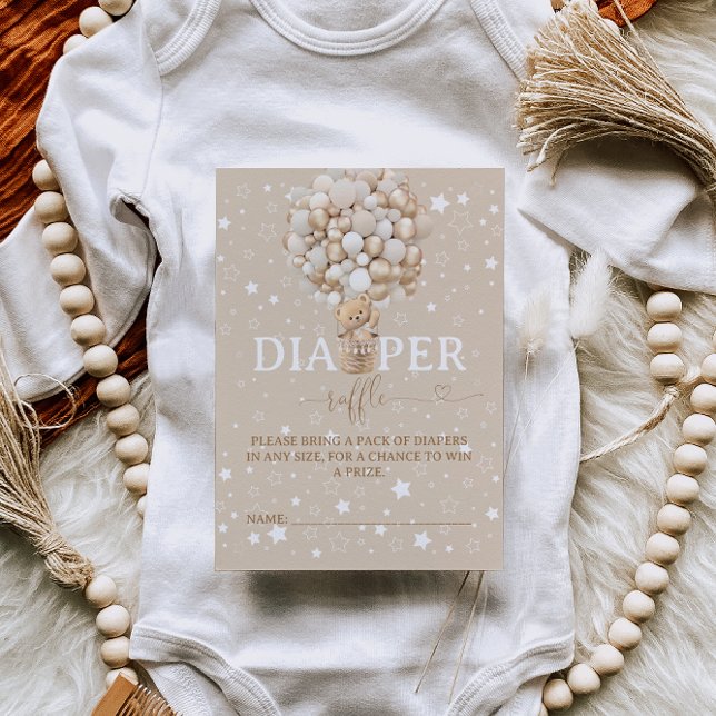 Carte D'accompagnement Légère tombole de couches Brown baby shower d'atte (Créateur téléchargé)