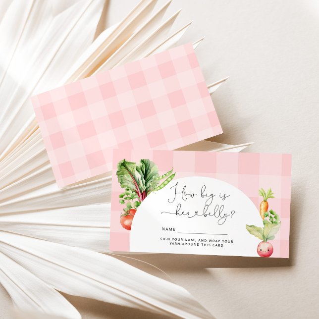 Carte D'accompagnement Légumes roses en vichy la taille du ventre de mama (Créateur téléchargé)