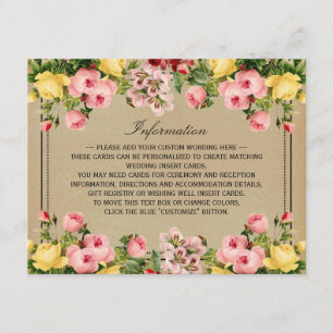 Carte D'accompagnement L'élégante collection Vintage de Mariages floraux