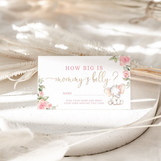 Carte D'accompagnement L'éléphant floral, quelle taille a le ventre de ma (Créateur téléchargé)