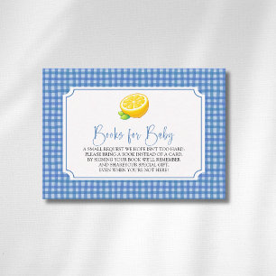 Carte D'accompagnement Lemon Baby Blue à Carreaux Livres Pour Bébé