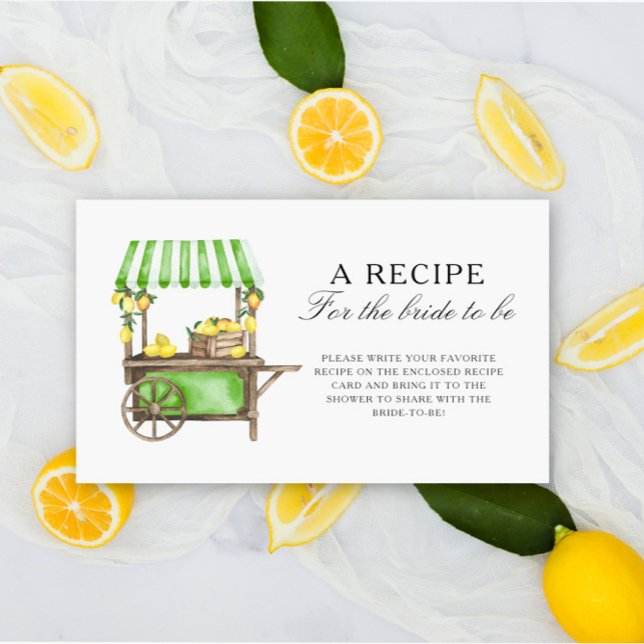 Carte D'accompagnement Lemon Citrus - Recipe for the bride to be (Créateur téléchargé)