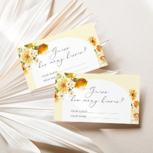 Carte D'accompagnement Lemon devine combien de baisers enceinte de jeu de