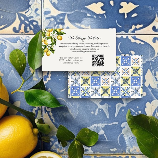 Carte D'accompagnement Lemon Grove Italie Pays Thème Mariage site (Wedding Website Card from the Lemon Grove Wedding Collection by Darling & May)