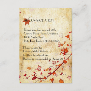 Carte D'accompagnement L'érable part du logement vintage de mariage de