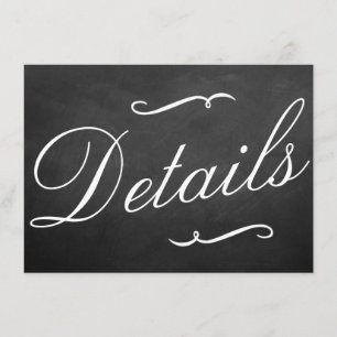Carte D'accompagnement Les détails de la collection de mariage Fancy Chal