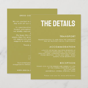 Carte D'accompagnement 💍 Les DÉTAILS Minimaliste Mariage élégant