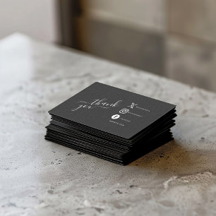 Carte D'accompagnement Les icônes des médias sociaux blancs remercient