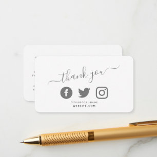 Carte D'accompagnement Les icônes des médias sociaux QR code merci escomp