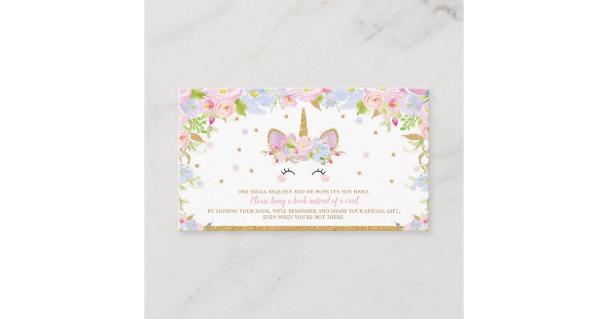 Carte D Accompagnement Les Livres De Baby Shower De Licorne Pour Le Bebe Zazzle Fr