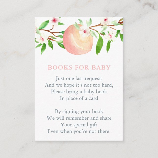 Carte D'accompagnement Les pêches construisent le Baby shower de la bibli (Devant)