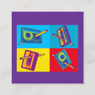 Carte D'accompagnement Les quatre cassettes 60s Rencontre 80s Pop Art
