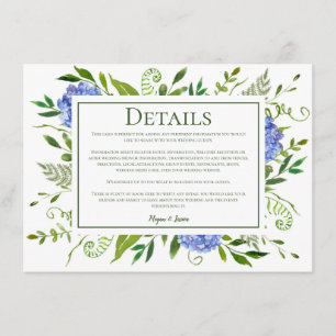 Carte D'accompagnement LGBTQ Blue Hydrangeas Floral Détails du Mariage