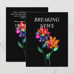 Carte D'accompagnement LGBTQ FUNNY Changement de date de mariage Petals