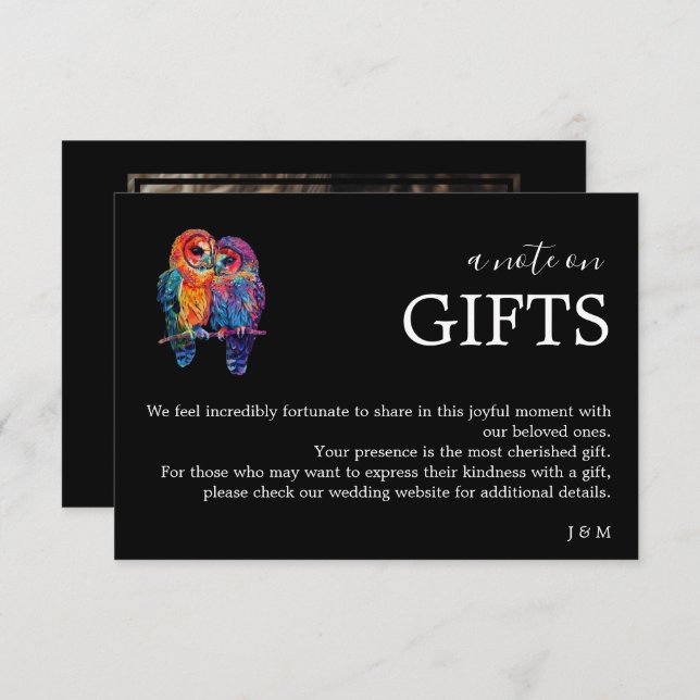 Carte D'accompagnement LGBTQ+ photo et note sur les cadeaux Unité éternel (Devant / Derrière)