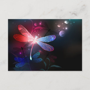 Carte D'accompagnement libellule rouge brillante