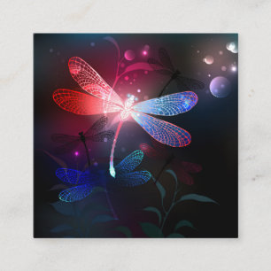 Carte D'accompagnement Libellule rouge lumineuse