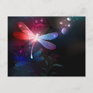 Carte D'accompagnement Libellule rouge lumineuse