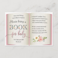 Librairie Baby Girl Douche rose Demande Card