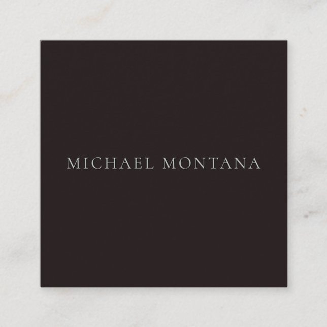 Carte D'accompagnement Licorice Black Minimalist Plain Modern Own Name (Devant)