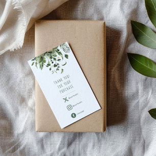 Carte D'accompagnement Liens sociaux feuilles verts merci insérer la cart