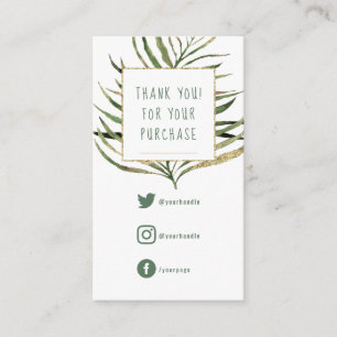 Carte D'accompagnement Liens sociaux, vert feuille en or trait d'insertio