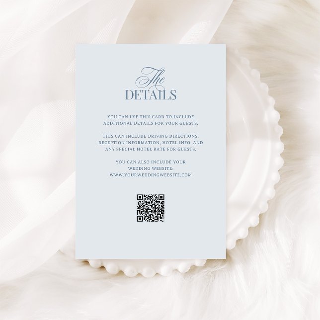 Carte D'accompagnement Light Blue Luxe | Détails pour les invités de mari (Créateur téléchargé)