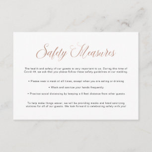 Carte D'accompagnement Lignes directrices sur la sécurité   Rose mariage
