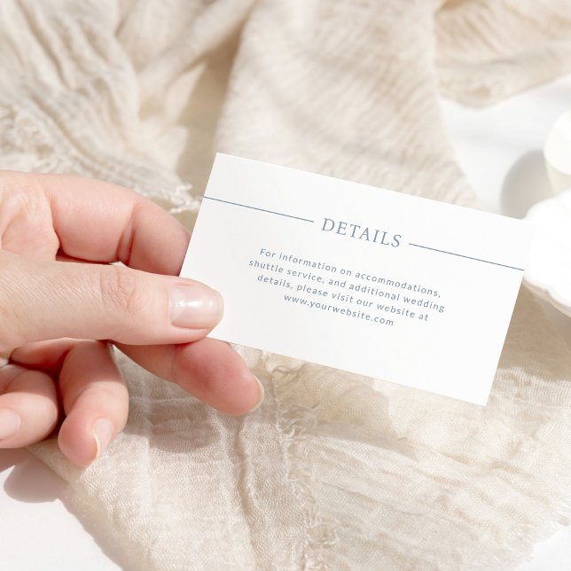 Carte D'accompagnement Lignes modernes Dusty bleu et blanc Détails de la  (Créateur téléchargé)