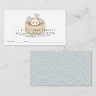 Carte D'accompagnement Lil Dumpling Baby shower bleu Devinez combien de b