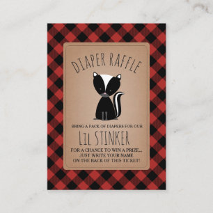 Carte D'accompagnement Lil Stinker Skunk Baby shower Diaper Raffle