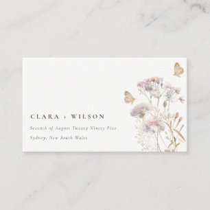 Carte D'accompagnement Lilac Boho Fleur sauvage Fern Mariage botanique
