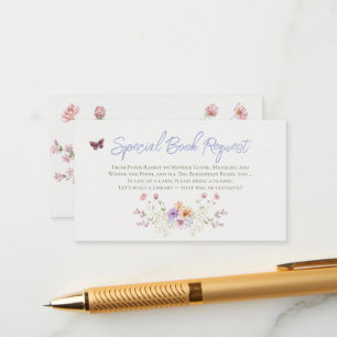 Carte D'accompagnement Lilac Fleur sauvage Demande de Baby shower